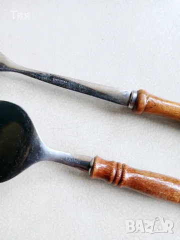 Прибори за сервиране с дървени дръжки , снимка 2 - Прибори за хранене, готвене и сервиране - 50172690