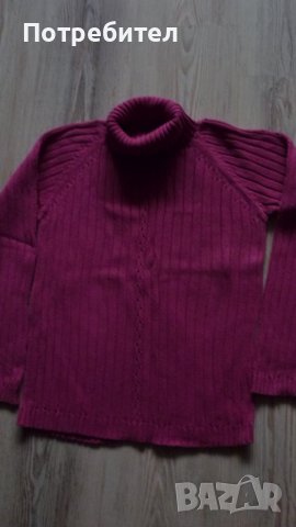 Дамски пуловер с висока яка М-Л, снимка 2 - Блузи с дълъг ръкав и пуловери - 39897393