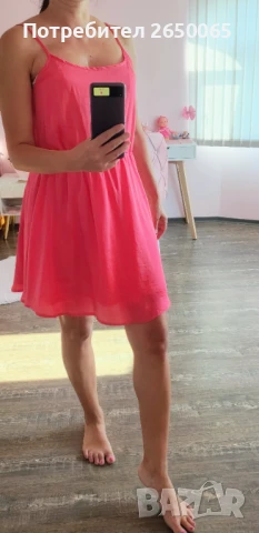 Орг.бонбонено розова рокля OSOS - размер С/М