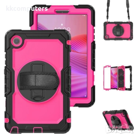 Удароустойчив силиконов калъф със задна част от PC и Лента през рамо за ZTE nubia Flip2 / Lenovo Tab, снимка 3 - Калъфи, кейсове - 51973875