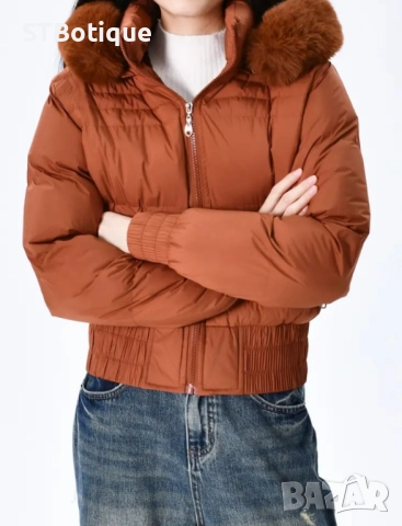 🧥 Дамско елегантно зимно яке с плюшена качулка – STBoutique ❄️ , снимка 11 - Якета - 52207471