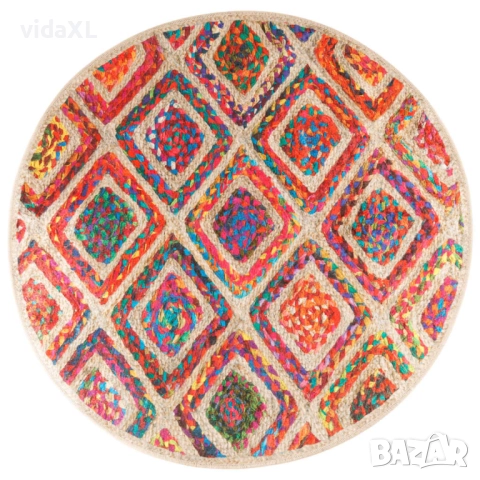 vidaXL Перящ се килим многоцветен Ø 120 см противоплъзгащ(SKU:136590), снимка 1