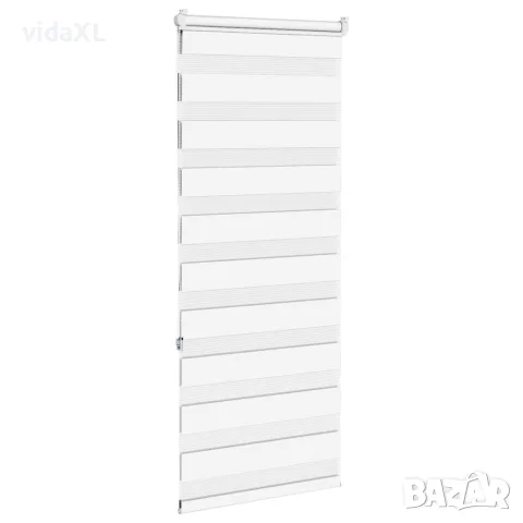 vidaXL Зеброва щора бял 55x150 см Ширина на плата 50,9 см Полиестер, снимка 3 - Щори - 56147554