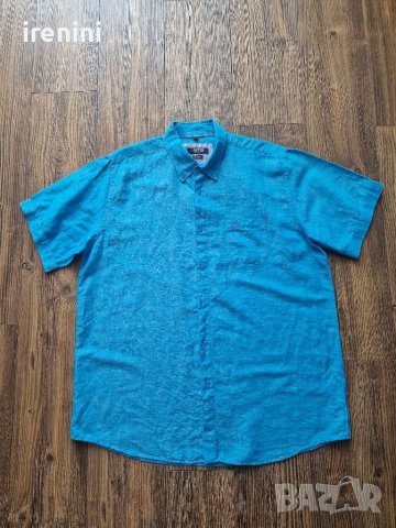 Страхотна мъжка ленена  риза BETTONI размер XL / 2XL, снимка 9 - Ризи - 41524569