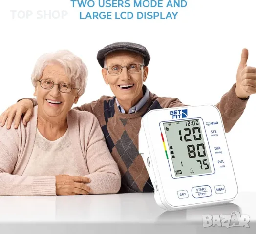 Get FitМедицински апарат за измерване на кръвно налягане на горната част на ръката,LCD дисплей, снимка 2 - Маши за коса - 49157031