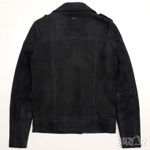 Calvin Klein Оригинално Дамско Кожено Яке Велур Естествена Кожа XS-S, снимка 4 - Якета - 53035519