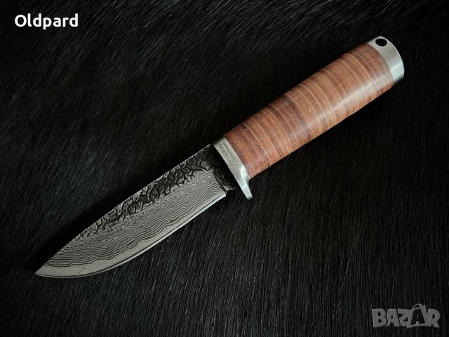 Ловен, кемпинг нож Oldpard Hunter classic - San Mai VG-10 Damascus, снимка 1 - Ножове - 39282841