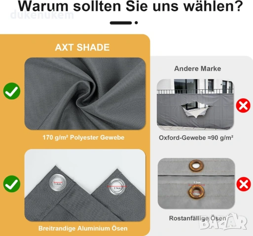 Балконска предпазна преграда, параван за уединение 90х500 см, антрацит, снимка 3 - Други - 53382041