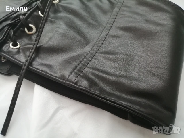 Кожен корсет-колан с презрамки и връзки р-р M и L , снимка 6 - Корсети, бюстиета, топове - 50862322