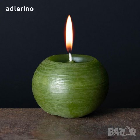 Комплект свещи, овални, 6 бр., маслиненозелени 6.5x8 см, време на горене ок. 28 часа , снимка 3 - Декорация за дома - 34533102