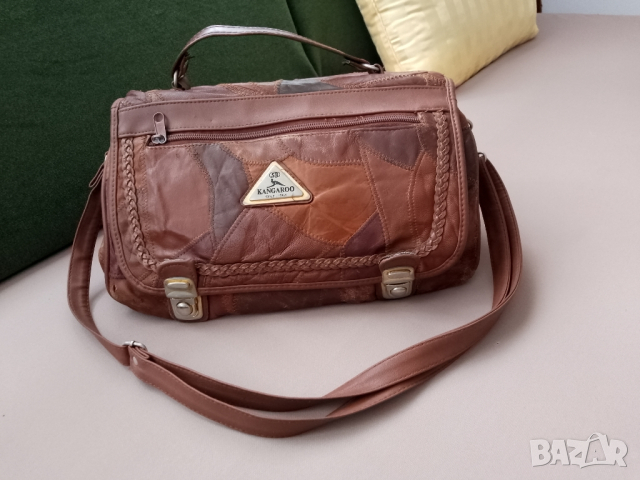 Дамска чанта от естествена кожа+подарък още една чанта от естествена кожа 