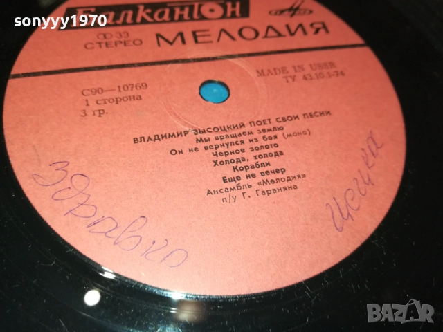 ВЛАДИМИР ВИСОЦКИ-ПЛОЧА 2809251844, снимка 13 - Грамофонни плочи - 51869602