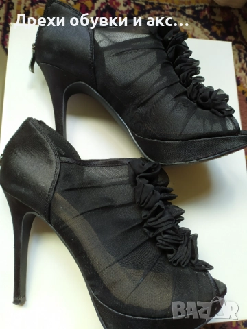Черни сандали на висок ток 37 номер обувани веднъж 20лв, снимка 2 - Сандали - 51773530