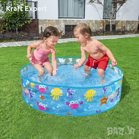 Детски кръгъл басейн Bestway 55028 Fill-N-Fun 122×25 см – твърди стени