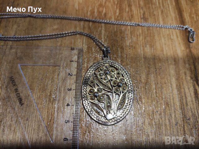 Старо сребърно колие филигран (101), снимка 5 - Колиета, медальони, синджири - 39179916