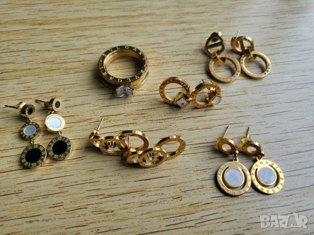 Бижута Bvlgari от медицинска стомана , снимка 2 - Обеци - 41733783