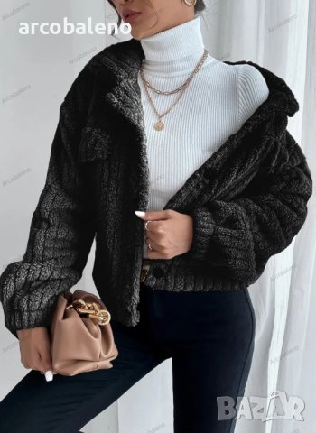 Дамско удобно ежедневно дебело плюшено яке с полар, 2цвята , снимка 3 - Якета - 42369970