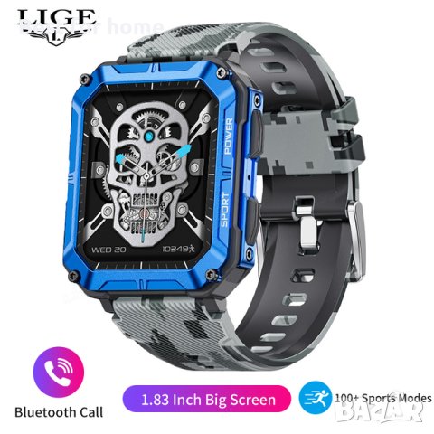 Смарт часовник LIGE за мъже метален корпус, две кйшки - Android и iOS, снимка 4 - Смарт часовници - 41524176