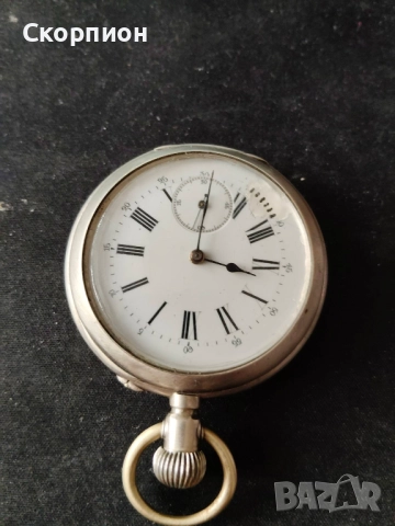 Швейцарски СРЕБЪРЕН джобен часовник 1925г. - ПРОМОЦИЯ, снимка 9 - Джобни - 50823822