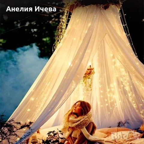 Коледни лампички с 300Led лампи 3 метра на 3 метра ,коледна завеса с дистанционно., снимка 2 - Други - 51501485