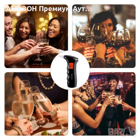 Професионален Алкотестер Yimidon/LCD екран/полупроводников сензор/точен тестер/5 мундщука, черен, снимка 6 - Друга електроника - 41473035