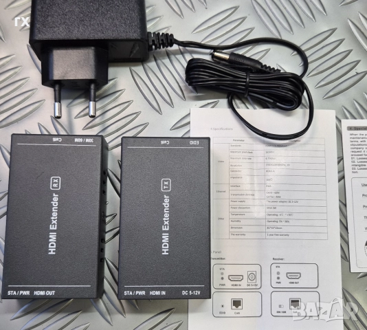 HDMI удължител по LAN 1080p@60Hz, 3D  Cat5e/Cat6/Cat 7, снимка 2 - Кабели и адаптери - 51791392