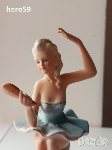 Антикварна порцеланова фигура-балерина/Germania Sitzendorf/, снимка 7 - Други ценни предмети - 41229551