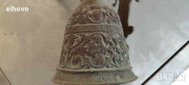 Стара бронзова камбана за врата#2, снимка 4 - Антикварни и старинни предмети - 44476197