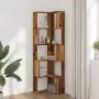 vidaXL Ъглова етажерка 5 нива старо дърво 50x50x179 см инженерно дърво, снимка 3