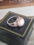 Стар сребърен пръстен 925 проба с перла , снимка 6