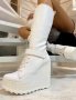 Ботуши на платформа - бяла кожа - 1905, снимка 1