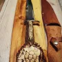 Ловен масивен нож с изобразен Бухал и Еделвайс  , снимка 12