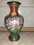 Cloisonne Клоазоне стара красива ваза бронз клетъчен емайл, снимка 5