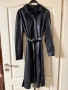 Нова дълга черна луксозна кожена кожа елегантна рокля , снимка 3