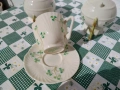 Комплект 4 Belleek Ирландия - изящен ръчно рисувна порцелан, снимка 9