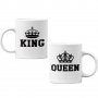 Комплект чаши за влюбени King Queen 1, снимка 1 - Романтични подаръци - 35737825
