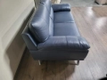 Син кожен комплект дивани тройка и двойка, снимка 5