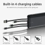 Нова Power Bank X4. Преносимо зарядно устройство с вградени кабели, 20000mAh 4 изхода 3 входа..., снимка 9