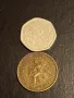 Две монети 50 филса ОАЕ - 1 франк 1923г. Франция Трета Република 35502, снимка 1