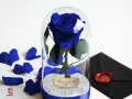 Оригинален Подарък за Жена / Синя Вечна Роза в Стъкленица / Естествена Роза Подарък за Имен Ден, снимка 5