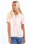 Дамска блуза с къс ръкав в цвят пудра MP25951, снимка 4