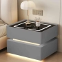 Интелигентно нощно шкафче Smart Heater LED, с безжично зареждане, сив, снимка 1