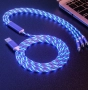 Универсален, светещ, троен кабел с накрайници за iPhone / TYPE C / microUSB , снимка 1