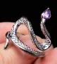 Пръстен змия с аметист гранат и перидот подходящи за подарък, снимка 3