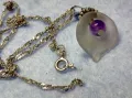 СРЕБЪРЕН ПЕНДАНТ ЦВЕТЕ КАМБАНКА с ВЕНЕЦИАНСКО СТЪКЛО МУРАНО и АМЕТИСТ с ВЕРИЖКА от СРЕБРО 925 49763, снимка 11