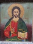 Ръчно рисувана много стара икона на Исус Пантократор., снимка 2