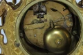 Немски Каминен Механичен Часовник Месингов С Орнаменти, снимка 9