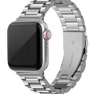 сребърна  метална каишка Apple Watch , снимка 1 - Каишки за часовници - 41406943