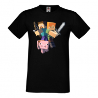 Мъжка тениска майнкрафт Minecraft 2,Minecraft,Игра,Забавление,подарък,Изненада,Рожден Ден., снимка 3 - Тениски - 36495016
