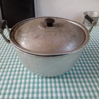 Стара алуминиева тава с капак / 1, снимка 1 - Съдове за готвене - 41435513